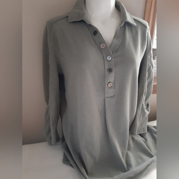 Neon Buddha Medium Khaki ¾ Sleeve Collared - Picture 6 of 16